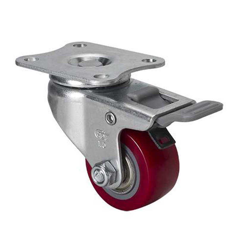 EDL Mini 1.5'' 40kg Plate Plastic Dual Brake TPU Caster 261215H-2615-86