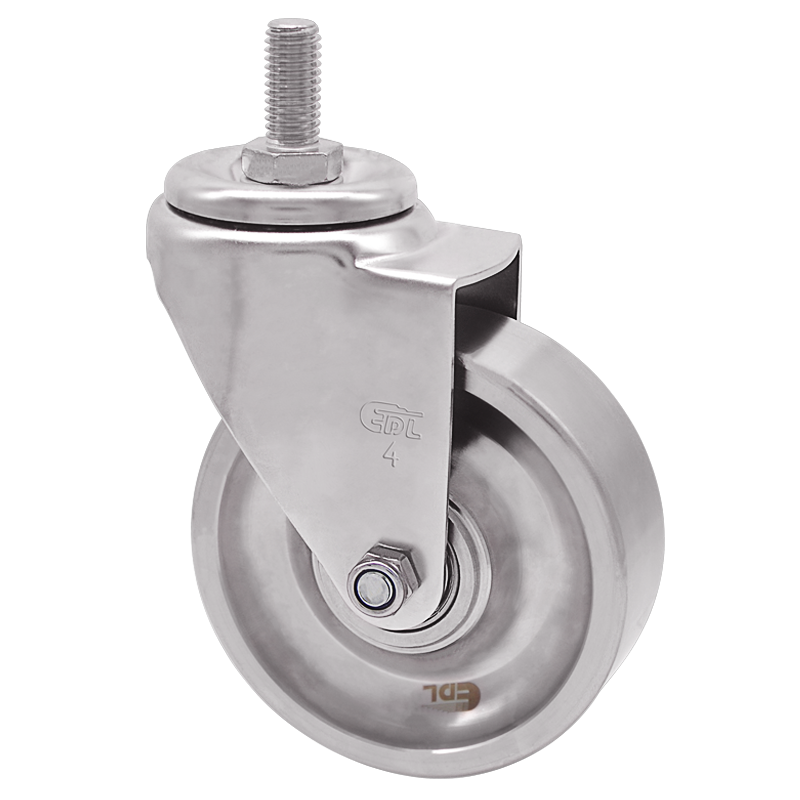 EDL Full-Stainless Steel Medium 4'' 120kg Threaded Swivel Caster S54734-S544-S6