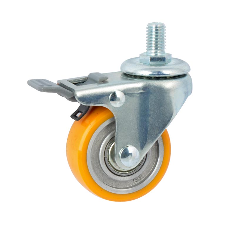 EDL Mini 2" 40Kg Threaded Brake TPU Caster 26142H-262-86A