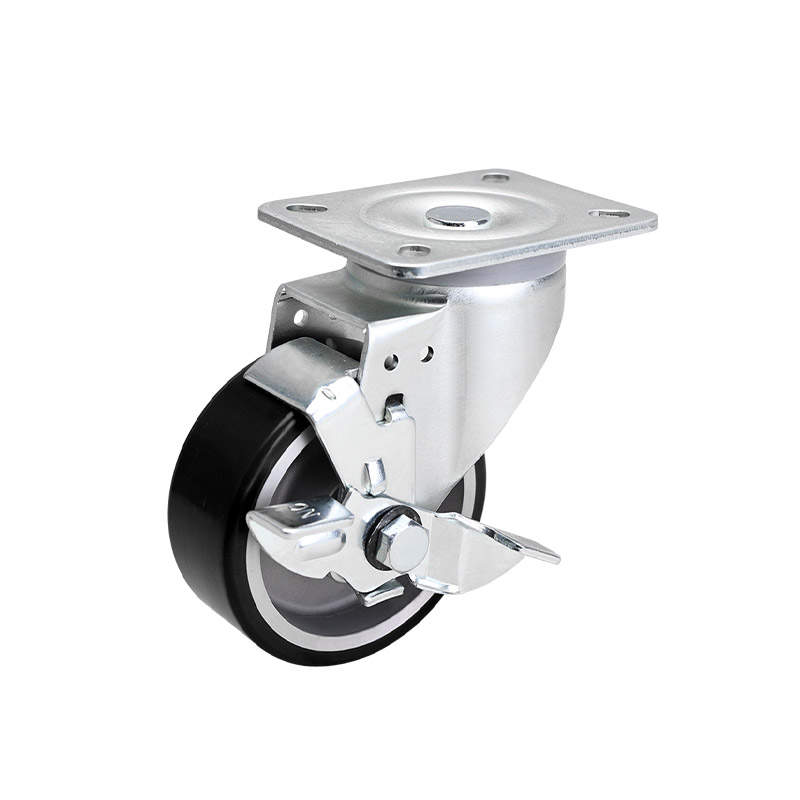 EDL Anti-electrostatic Medium 4" 300kg Plate Side Wheel Brake TPU Caster 66124C-A674-86A/C