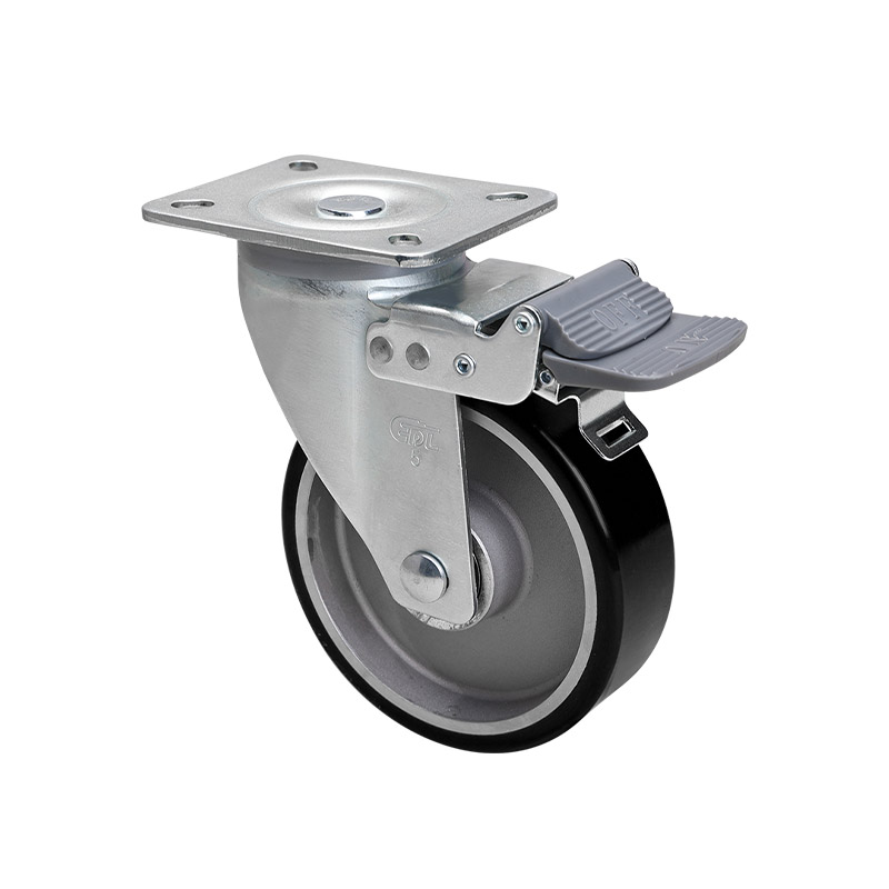 EDL Anti-electrostatic Medium 5" 300kg Plate Brake TPU Caster 66125H-A675-86A