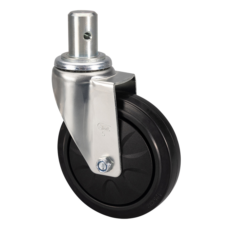 EDL Medium 5'' 130Kg Stem Swivel Ethylene Rubber Caster 50155-575-37